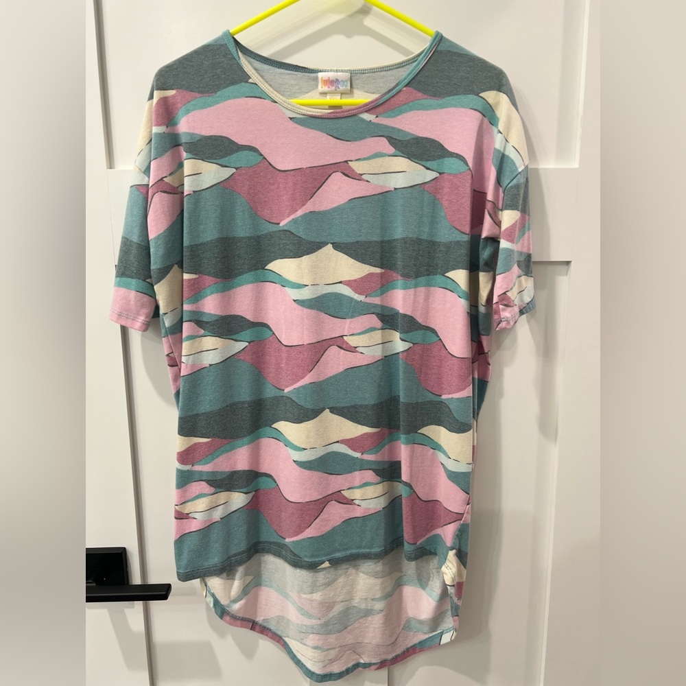 EUC Lularoe Irma Colorful Abstract Patterned Top